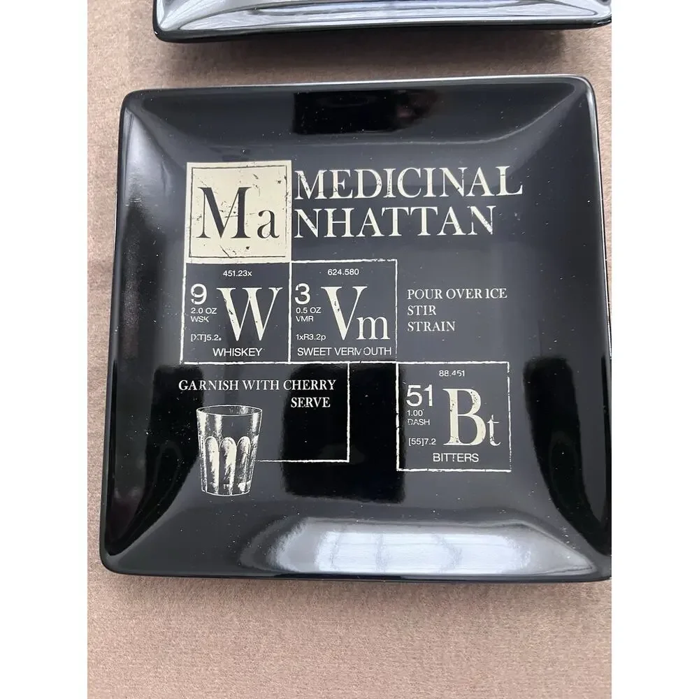 Pottery Barn Vintage Retired Periodic Cocktail Plates - Set of 4 (6